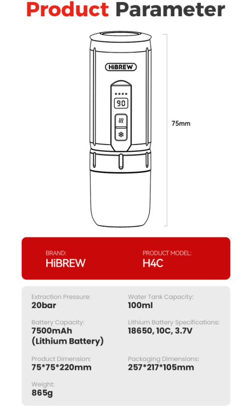Cestovní kávovar HiBREW H4C