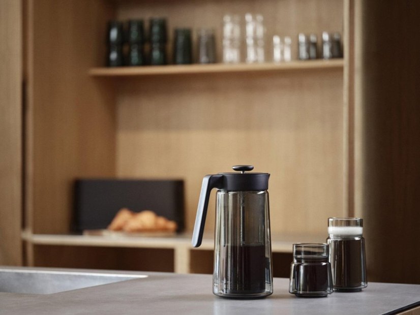 Jacob Jensen Dvoustěnný skleněný french press 0,8 l, černý