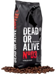 Zrnková káva DEAD OR ALIVE 500G velmi silná Italská káva pro plně automatické kávovary 534 mg kofeinu Zrnková káva DEAD OR ALIVE 500G velmi silná Italská káva pro plně automatické kávovary 534 mg kofeinu