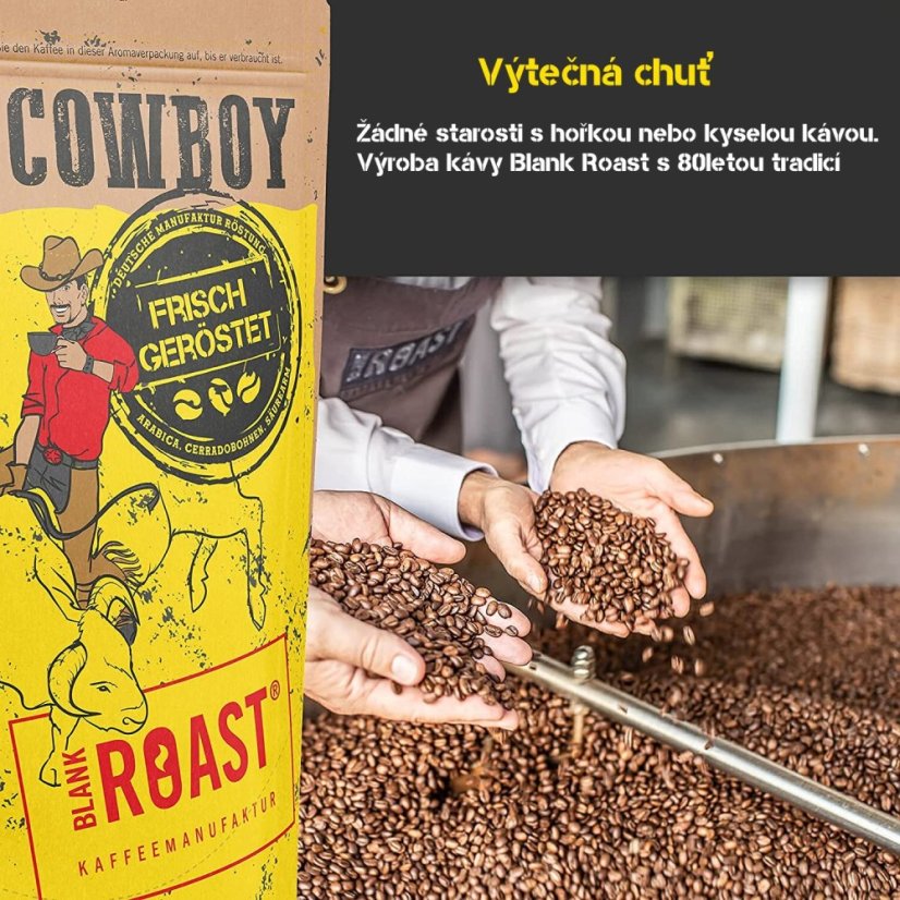Zrnková káva Wild Cowboy Crema 200g - Jemně pražená káva s hickory dřevem Arabica 100% (degustační balení) – foto 3