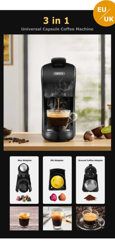 Kapslový kávovar 4 in 1 HiBREW H1A – foto 2