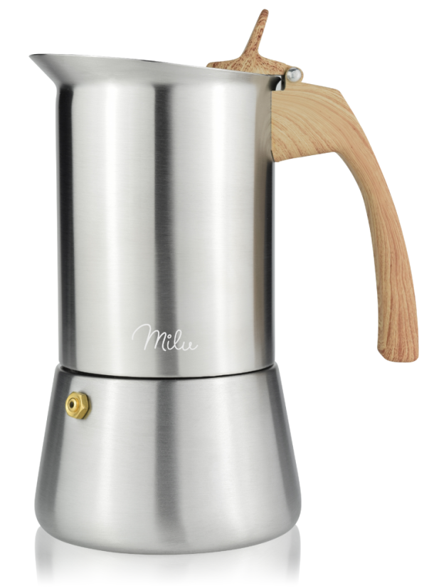 Moka konvička na všechny typy vařičů včetně indukce - nerezová ocel - na 4 šálky(200ml) – foto 7