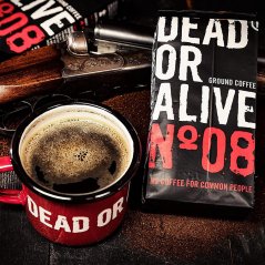 Mletá káva DEAD OR ALIVE 250g - vysoký obsah kofeinu a krémová chuť - Italská káva – foto 2 Mletá káva DEAD OR ALIVE 250g - vysoký obsah kofeinu a krémová chuť - Italská káva – foto 2