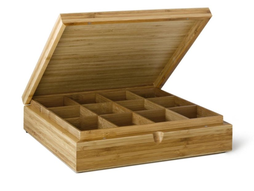 Bredemeijer Krabička na čaj, 12 přihrádek, hnědá