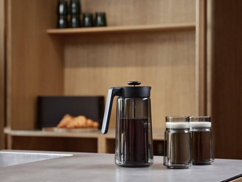 Jacob Jensen Dvoustěnný skleněný french press 0,8 l, černý