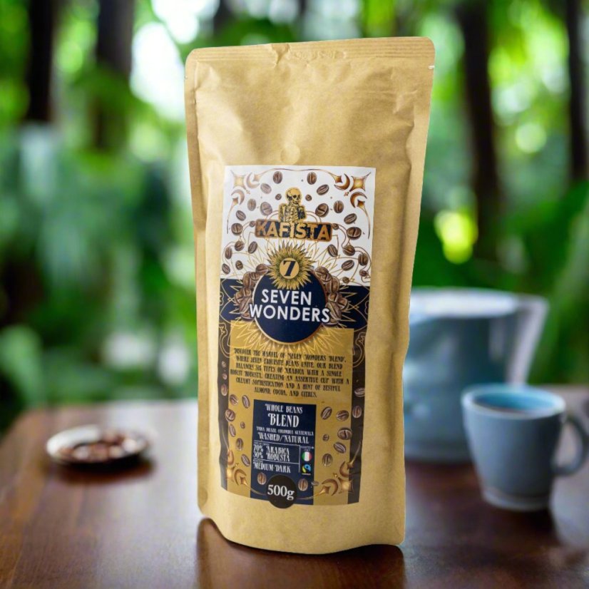 Zrnková Káva "Seven Wonders" - Espresso Směs 70% Arabica, 30% Robusta, Fairtrade – foto 4