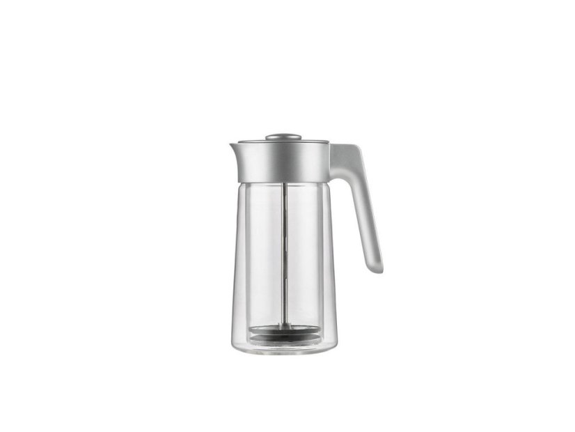 Jacob Jensen Dvoustěnný skleněný french press 0,8 l, stříbrný