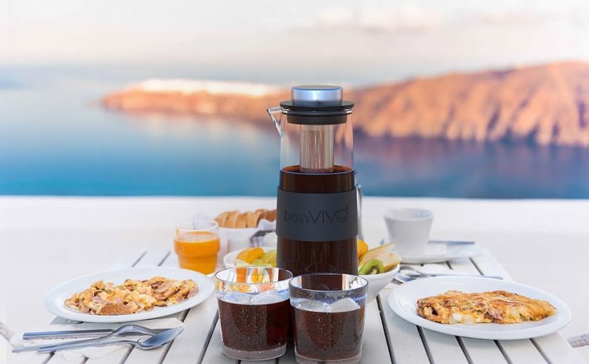 Cold Brew láhev pro přípravu studené kávy – 1 litr, skleněná karafa s nerezovým permanentním filtrem – foto 7
