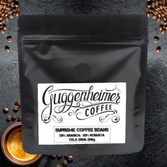 Zrnková káva Guggenheimer Supreme Beans. Italská pomalu pražená káva. Krémová chůť perfektní na espresso. 200g Zrnková káva Guggenheimer Supreme Beans. Italská pomalu pražená káva. Krémová chůť perfektní na espresso. 200g