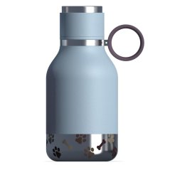 Nerezová termoska na vodu s psí miskou Asobu Modrá 975ml