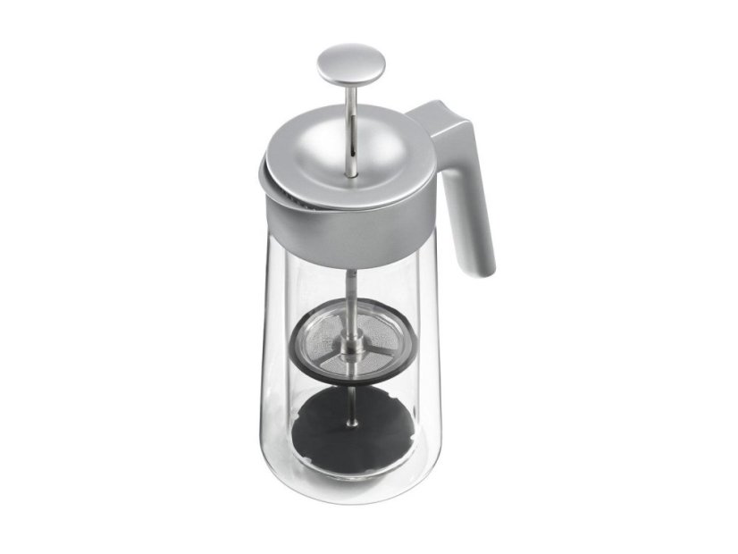 Jacob Jensen Dvoustěnný skleněný french press 0,8 l, stříbrný