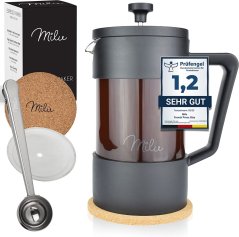 French Press Milu 1000 ml – elegantný kávovar s príslušenstvom na prípravu kávy aj čaju