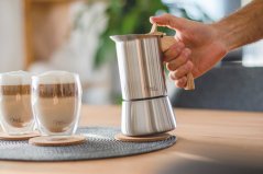 Moka konvička na všechny typy vařičů včetně indukce - nerezová ocel - na 4 šálky(200ml) – foto 2