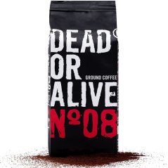 Mletá káva DEAD OR ALIVE 250g - vysoký obsah kofeinu a krémová chuť - Italská káva Mletá káva DEAD OR ALIVE 250g - vysoký obsah kofeinu a krémová chuť - Italská káva