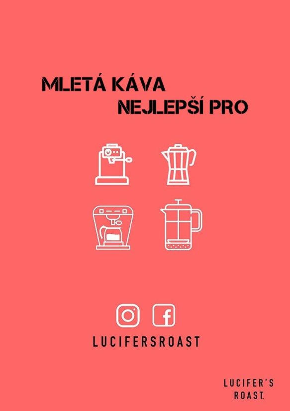 Mletá káva LUCIFER'S ROAST 1000g s vysokým obsahem kofeinu a nízkkým obsahem kyselosti 100% Robusta – foto 3