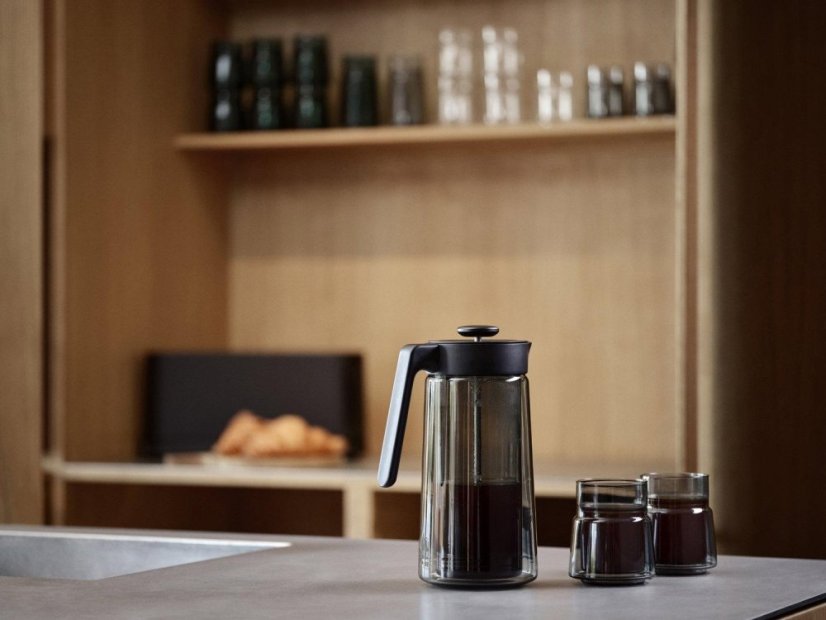 Jacob Jensen Dvoustěnný skleněný french press 0,8 l, černý