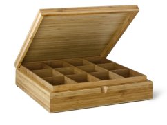 Bredemeijer Krabička na čaj, 12 přihrádek, hnědá