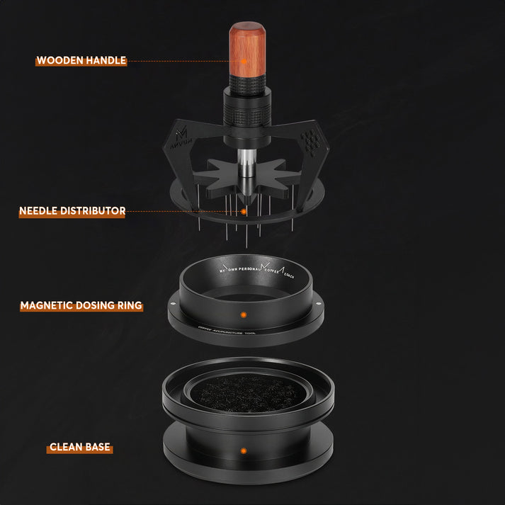Ozubený WDT nástroj – Rozptylovač espressa - Barva: WDT V1, Velikost: 51mm