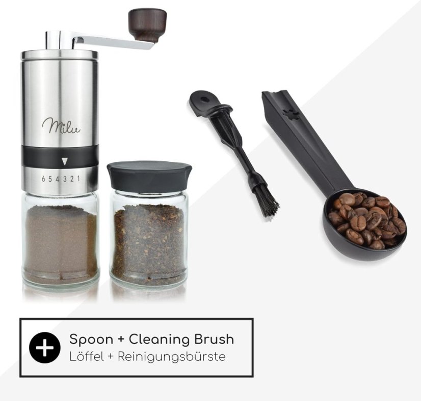 Milu ruční mlýnek na kávu