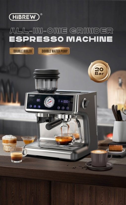 Pákový kávovar HiBREW H7A Espresso – foto 3
