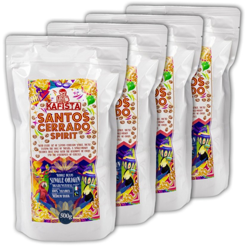 Zrnková káva "Santos Cerrado Spirit" - Natural - 100% Arabica - Fairtrade - vhodné na espresso a plně automatické kávovary – foto 7