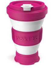 skládací hrnek do kapsy - růžový až 475 ml