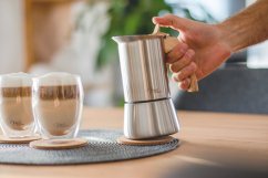 Moka konvička na všetky typy varičov vrátane indukcie – antikorová oceľ – na 6 šálok (300 ml)