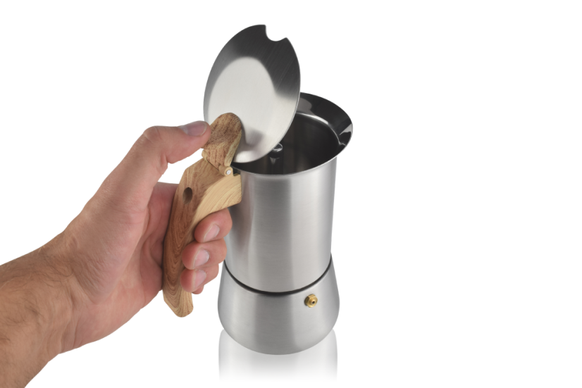Moka konvička na všechny typy vařičů včetně indukce - nerezová ocel - na 6 šálků(300ml) – foto 9